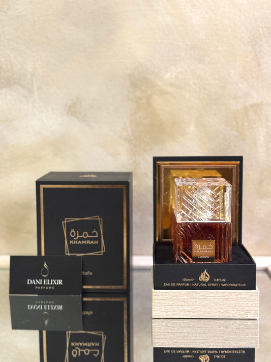 3 Perfumes + Obsequio (Lattafa Khamrah - Le Male Elixir - Mandarin Sky + Perfumero)